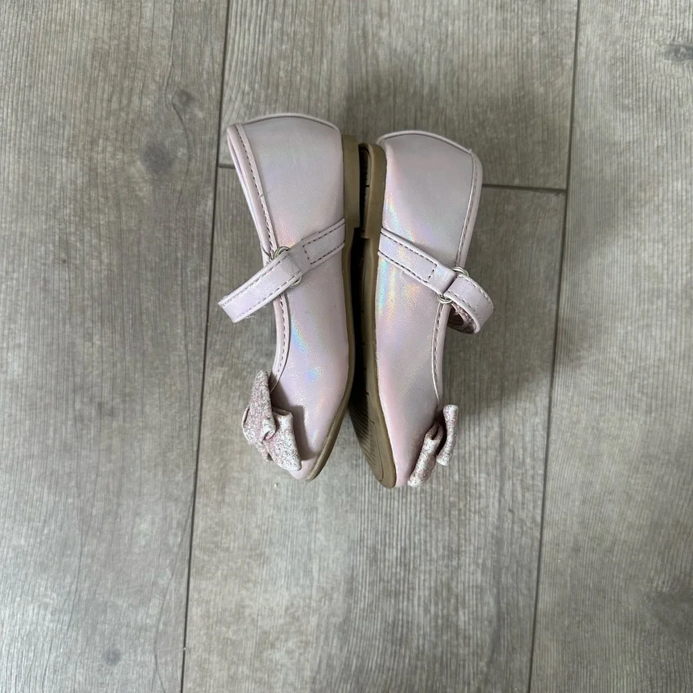 Sugar Toddler Girl Glitter Ribbon Dress Shoes Size 5 EUC